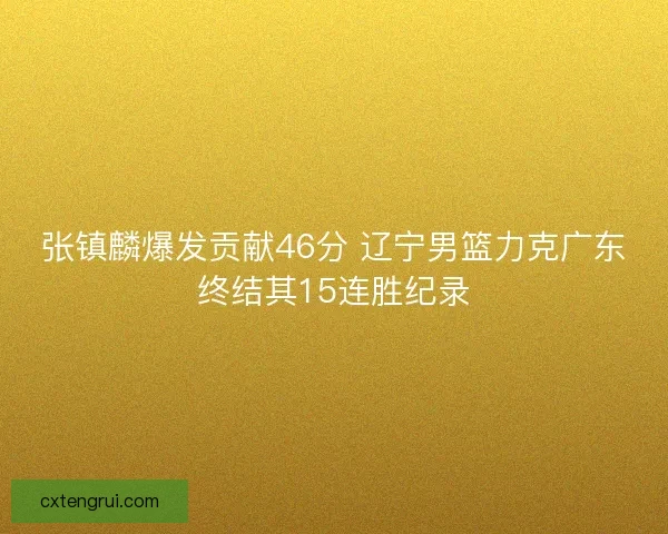 张镇麟爆发贡献46分 辽宁男篮力克广东终结其15连胜纪录